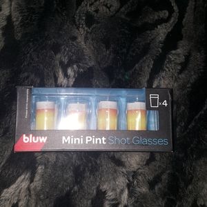 bluw Mini Pint Shot Glasses 4 Pack New Barware.